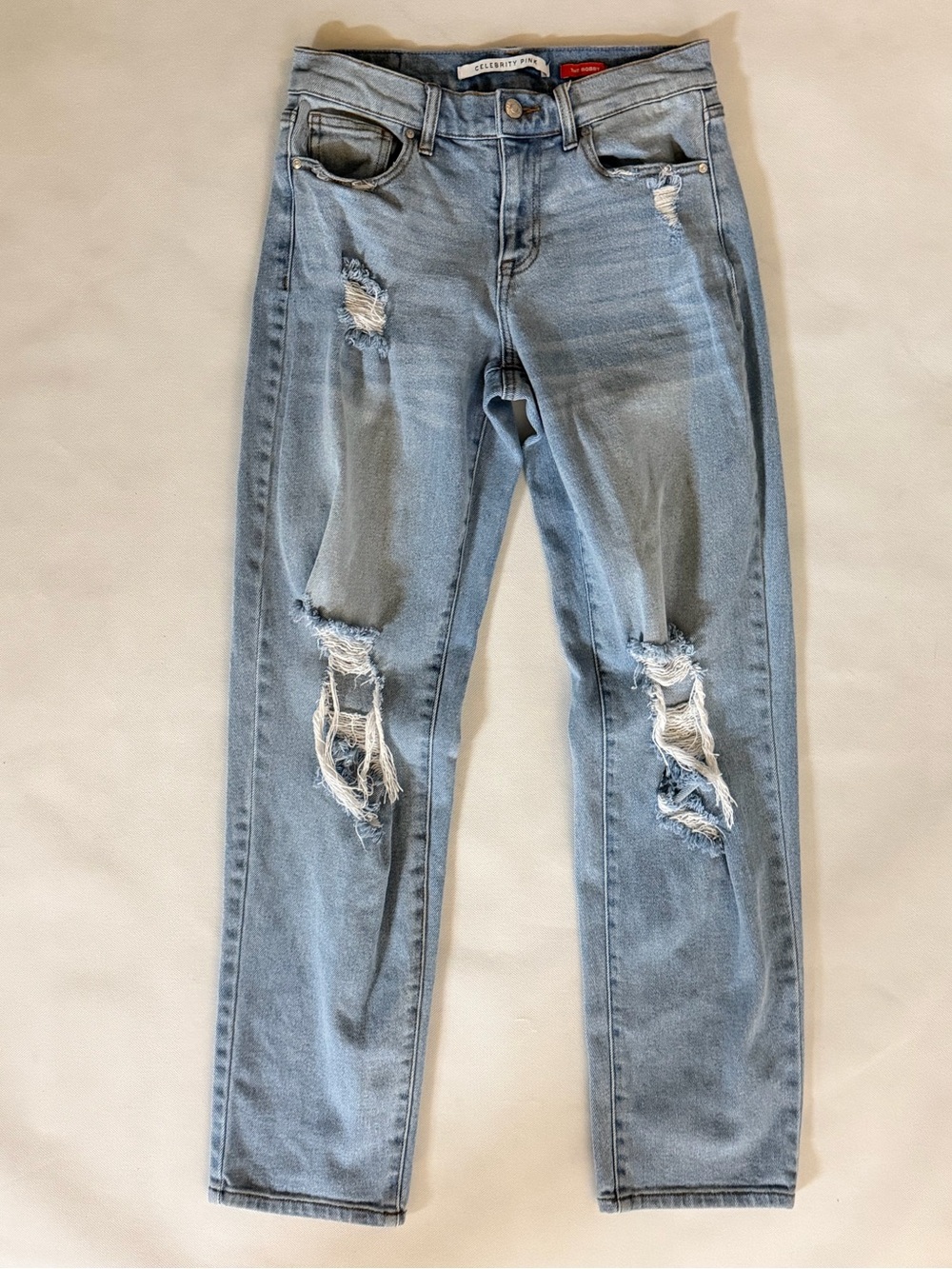 Celebrity Pink The Bobby Distressed Skinny Jeans Light Wash Size 3/26